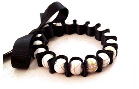 DIY: Ribbon & Pearl Woven Bracelet Tutorial