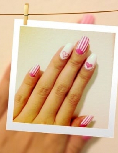 Nail DIY: Easy Nail Art – Hearts & Stripes