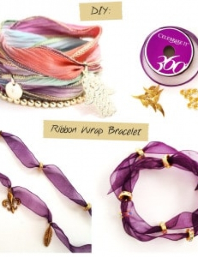 Jewelry DIY: Ribbon Wrap Bracelet Tutorial