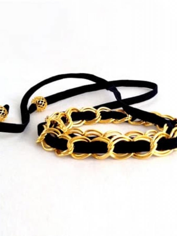 DIY Bracelet: Wrap Style Suede and Chain Bracelet
