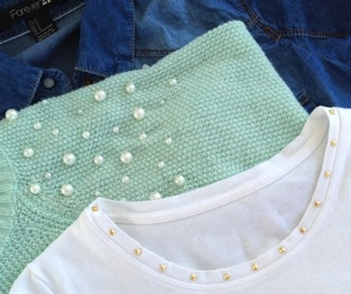 DIY Fashion: Studded Collar T-shirt