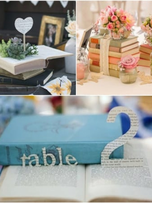 Wedding Decor Inspiration: Antique Book Centerpieces