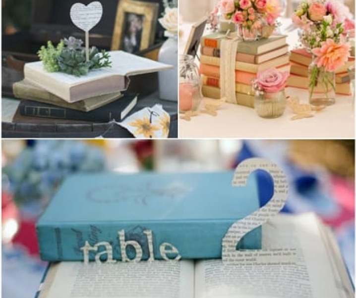 Wedding Decor Inspiration: Antique Book Centerpieces