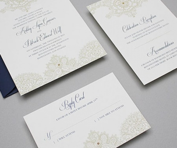 Free Template: Lace & Pearls Wedding Invitation Set