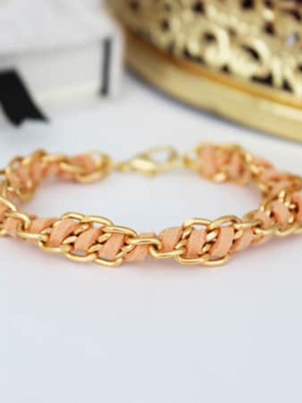 Spiral Chain & Suede DIY Bracelet