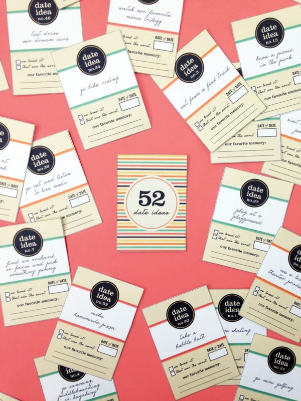 Free Printable: 52 Date Ideas Card Deck