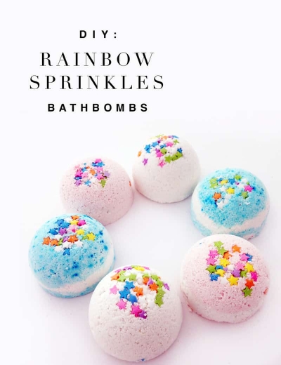 DIY Rainbow Sprinkles Bath Bombs