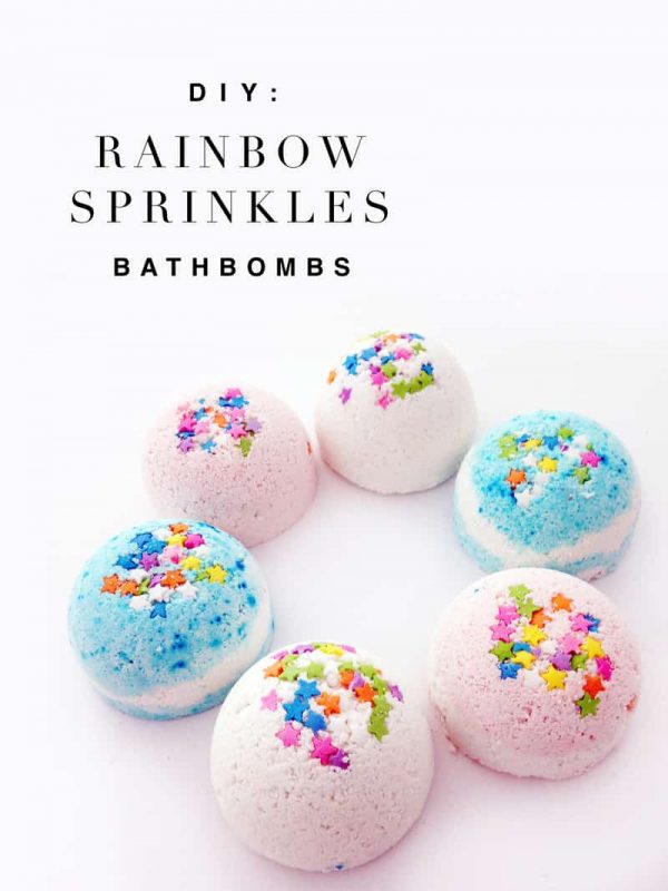 DIY Rainbow Sprinkles Bath Bombs