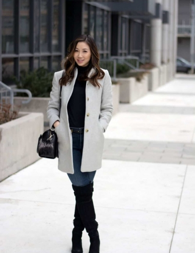 OOTD: Grey Cocoon Coat + Denim