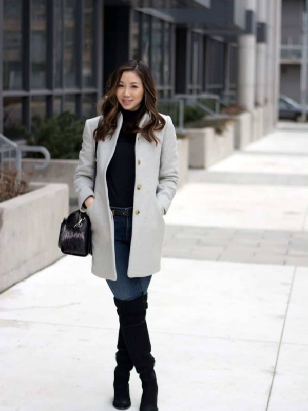 OOTD: Grey Cocoon Coat + Denim