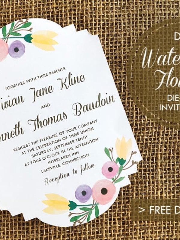 FREE DIY Watercolor Wedding Invitation Template