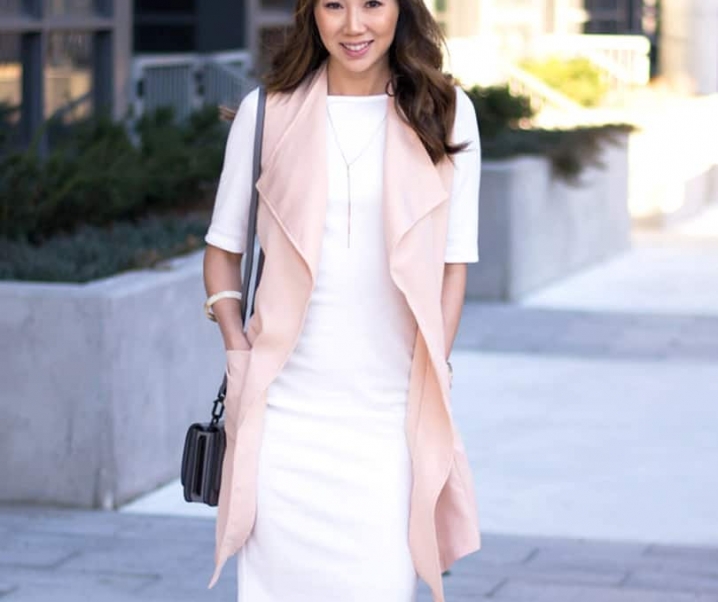 Pretty in Pink: Long Vest and Pencil Dress
