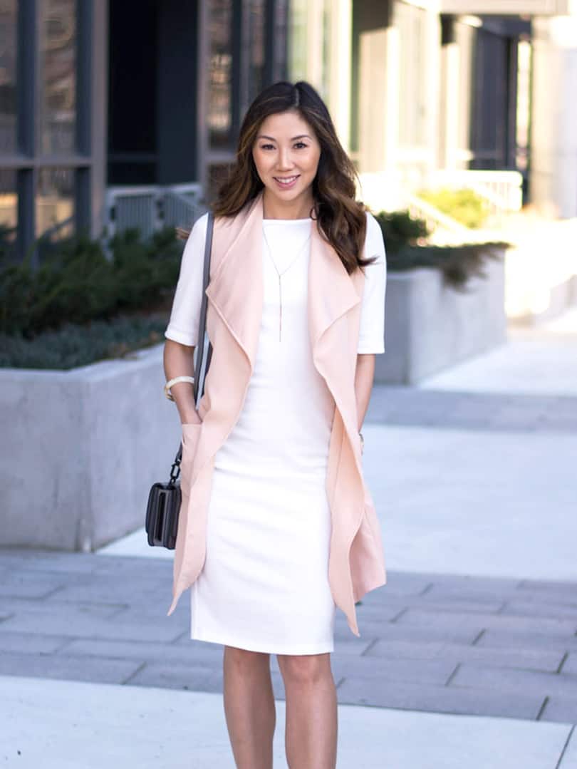 Pretty in Pink: Long Vest and Pencil Dress - YesMissy