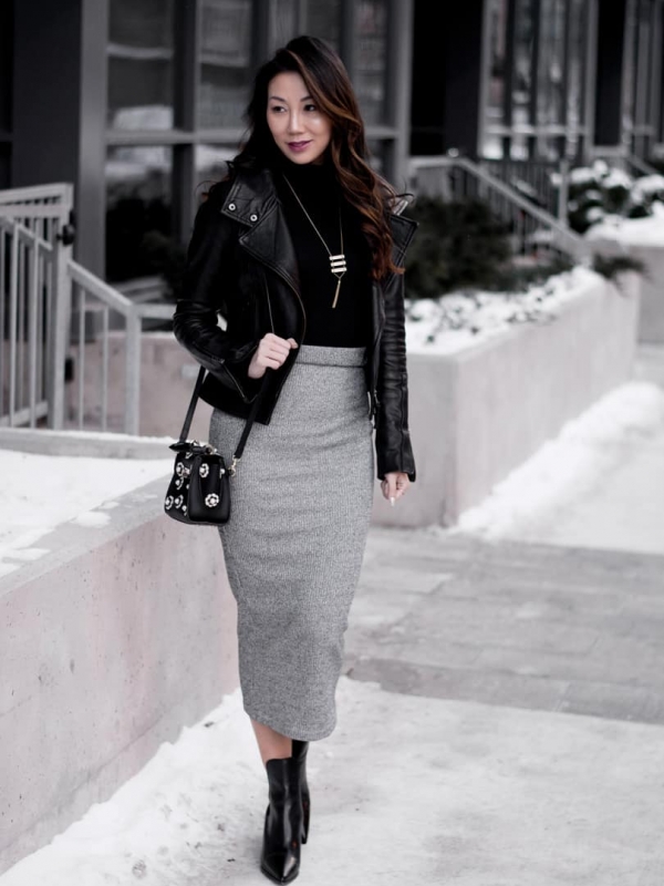 OOTD: Minimalist Style in Leather and Grey
