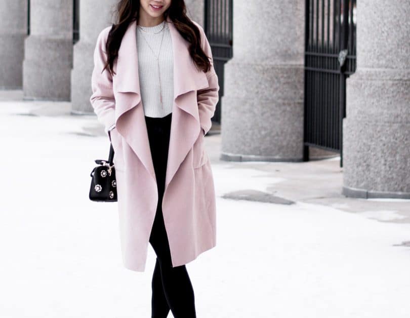 Pink hot sale waterfall coat