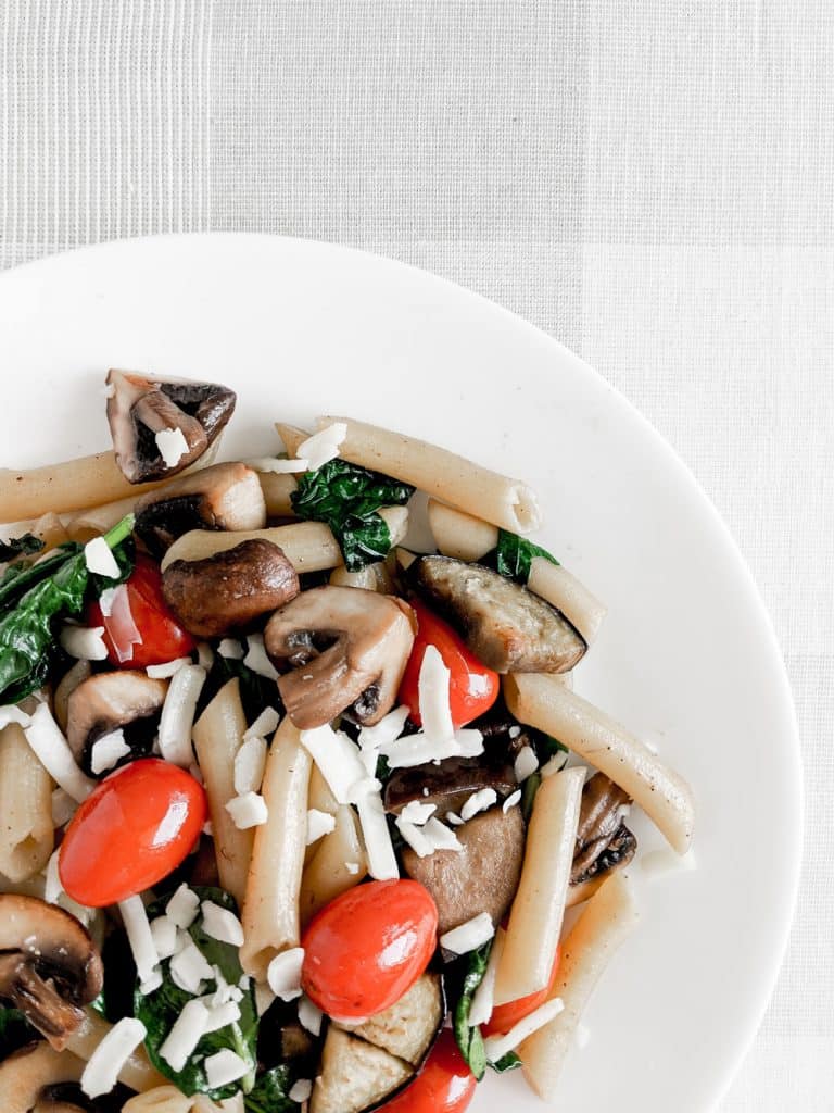 Cremini Mushroom and Eggplant Parmesan Pasta Recipe | YesMissy