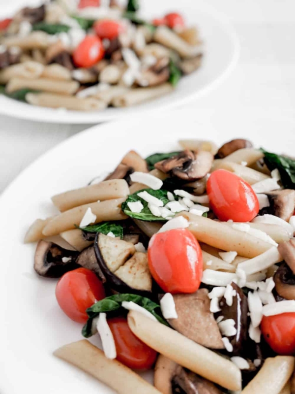 Summer Pasta Recipe: Cremini Mushroom and Eggplant Parmesan Pasta