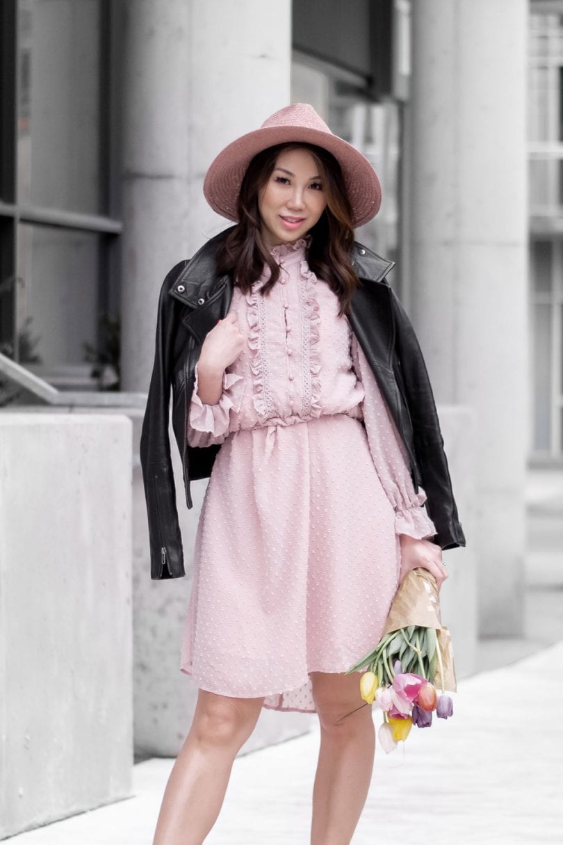 Pink dress leather clearance jacket