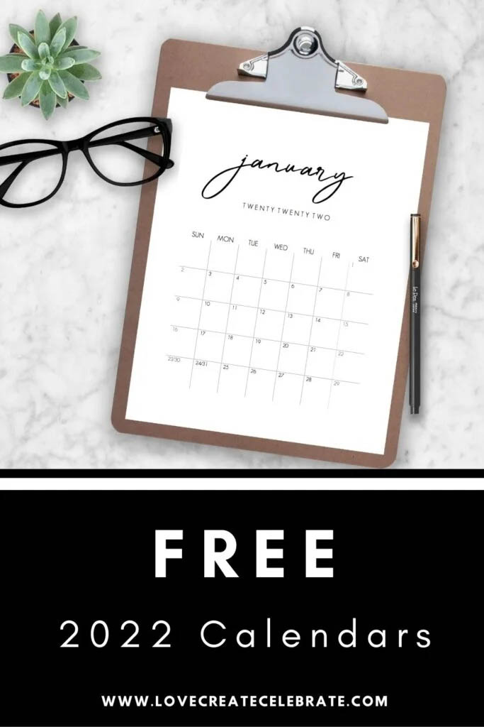 2022 free cute printable calendars 20 templates for monthly yearly