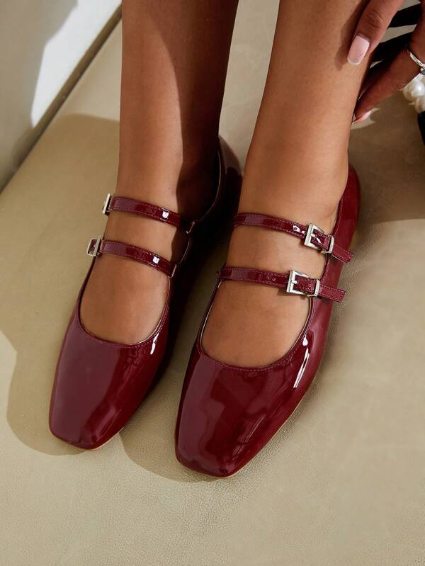 thumbnail image 2 of MALUQASS Women's Mesh Flats - Fishnet Mary Jane Shoes With Buckle Strap & Memory Foam 2 of 14