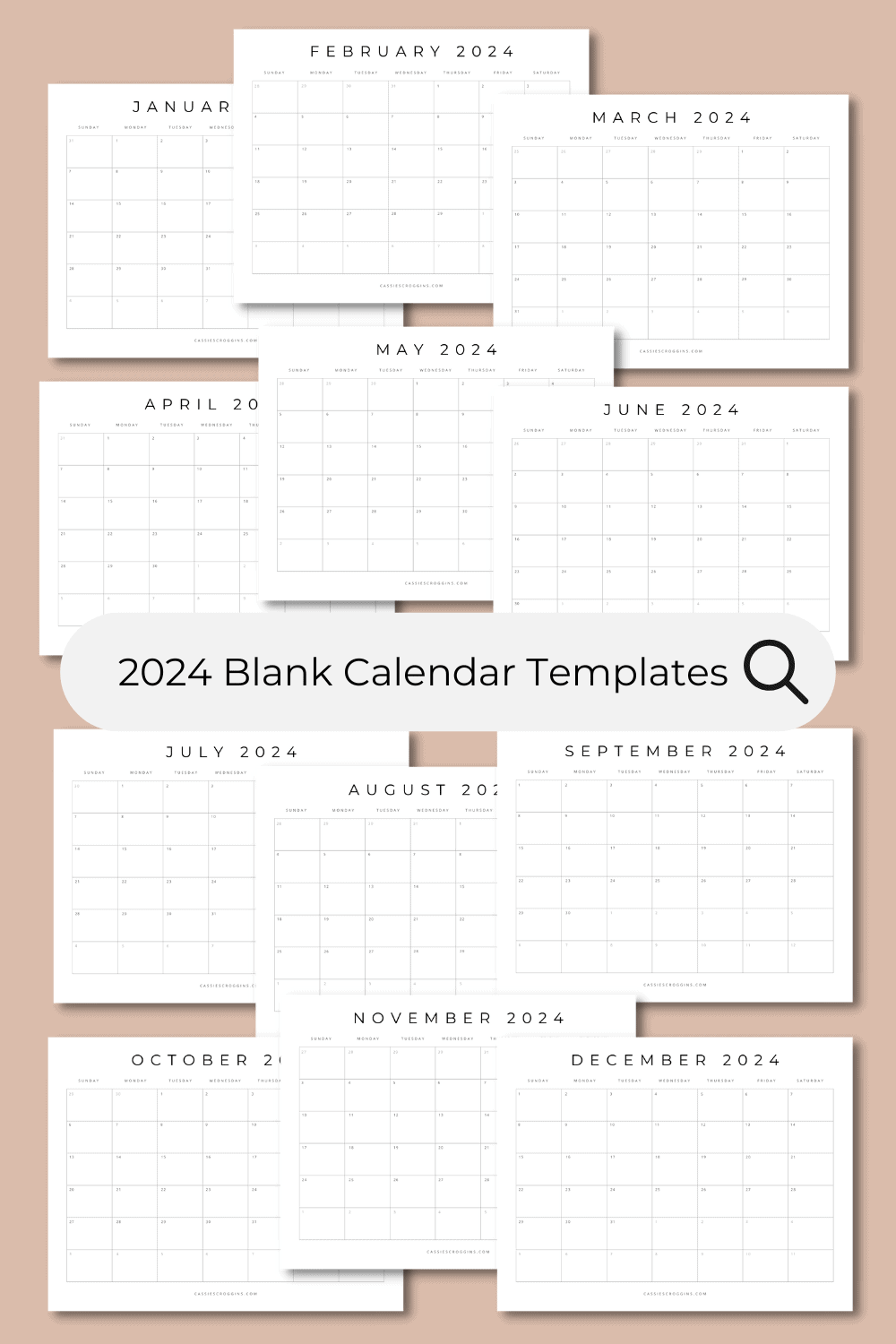 2024 blank calendar templates - free to download and print