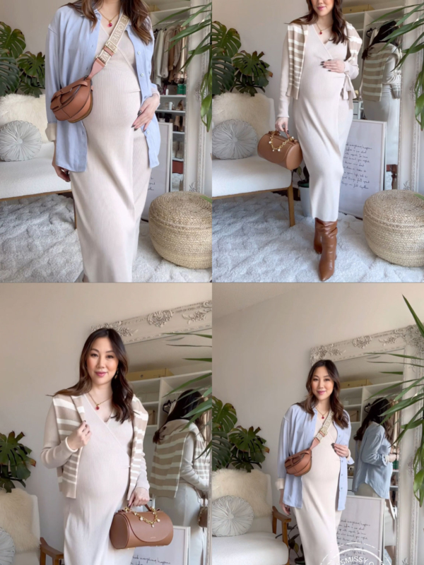 Maternity Outfit Ideas: 1 dress styled 2 ways