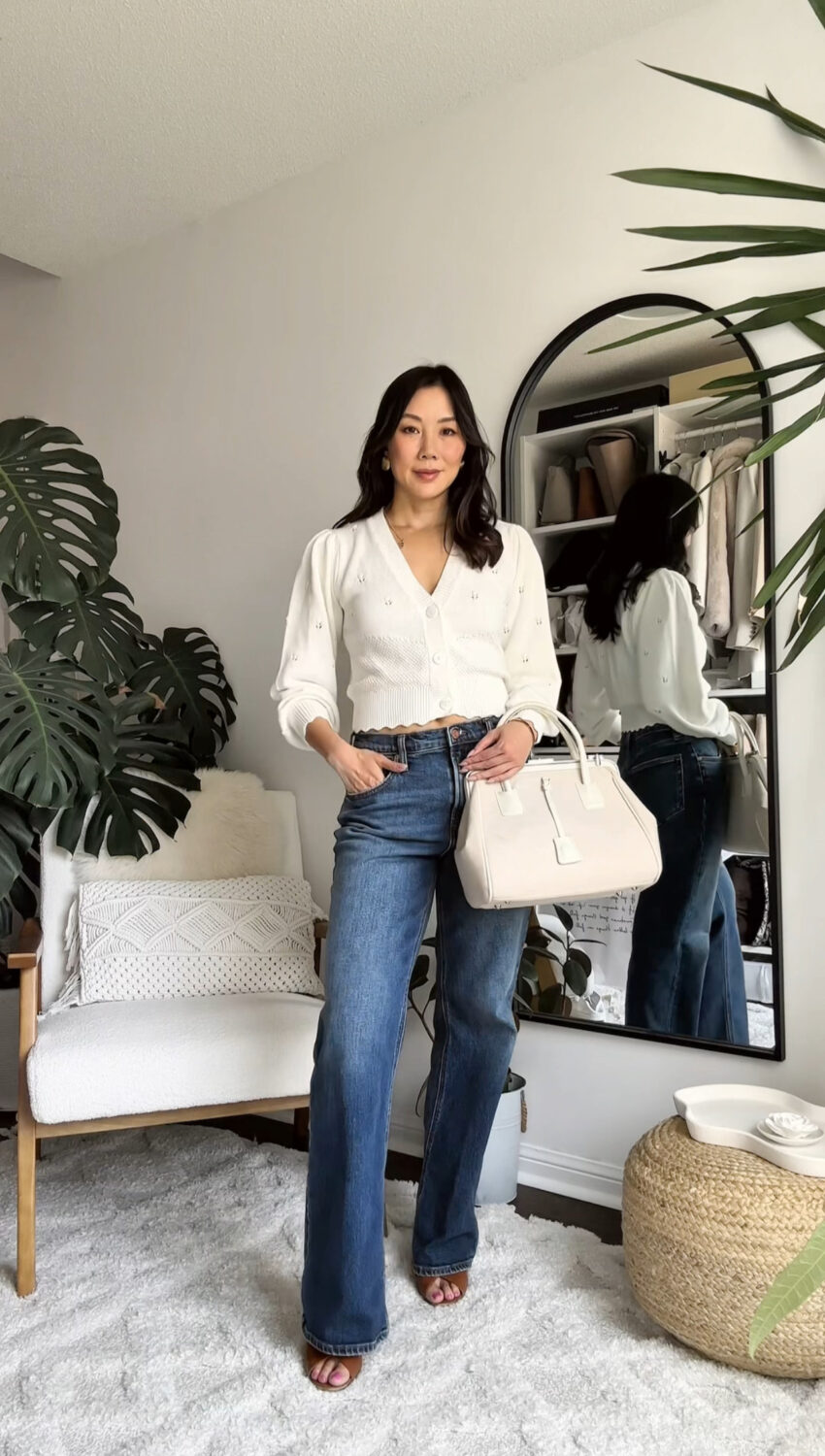 cardigan and jeans casual outfit