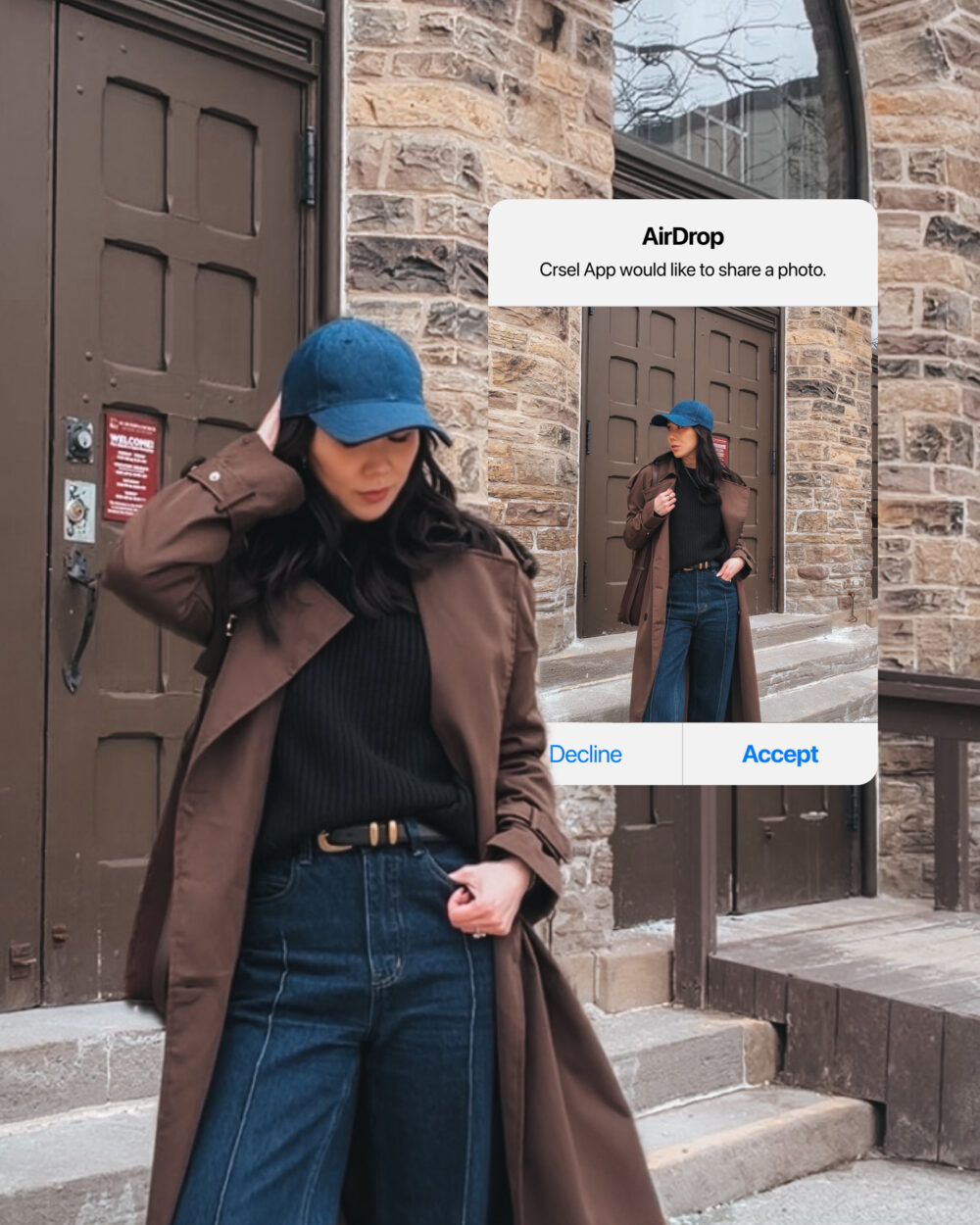 Spring capsule wardrobe outfit ideas: trench coat and jeans